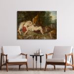 Canvas print Diana and her Nymphs surprised by Satyrs, Rubens Peter Paul