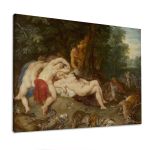 Canvas print Diana and her Nymphs surprised by Satyrs, Rubens Peter Paul