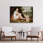 Canvas print Venus and Cupid warming themselves, Rubens Peter Paul