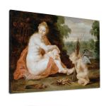 Canvas print Venus and Cupid warming themselves, Rubens Peter Paul