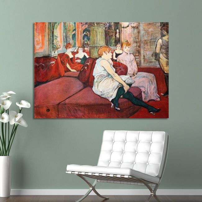 Canvas print The salon in ther rue des Moulins, Henri de Toulouse Lautrec