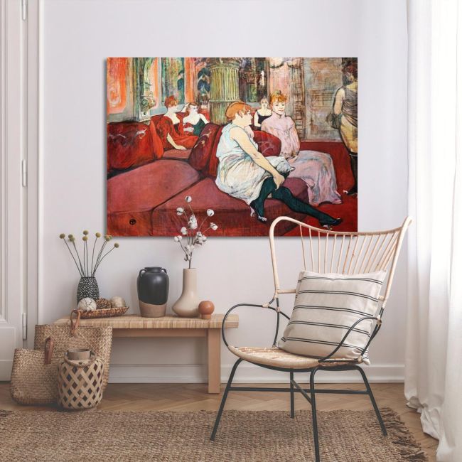 Canvas print The salon in ther rue des Moulins, Henri de Toulouse Lautrec