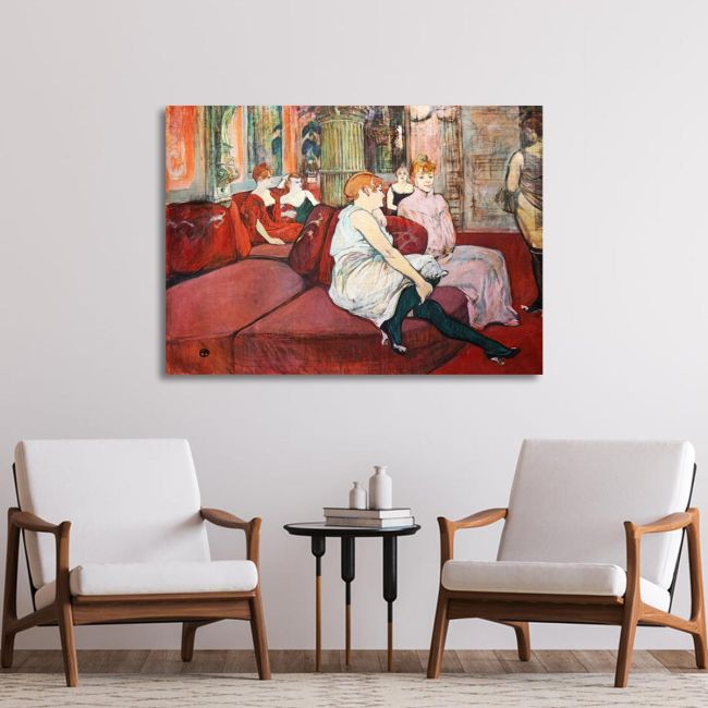 Canvas print The salon in ther rue des Moulins, Henri de Toulouse Lautrec
