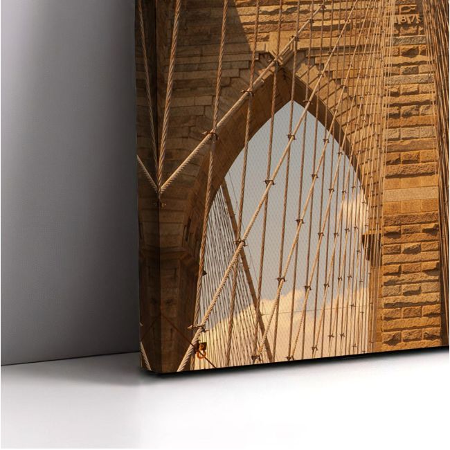 Πίνακας σε καμβά Νέα Υόρκη γέφυρα, Brooklyn Bridge close up