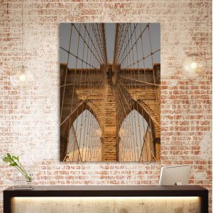 Canvas printNew York bridge, Brooklyn Bridge close up