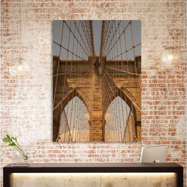 Πίνακας σε καμβά Νέα Υόρκη γέφυρα, Brooklyn Bridge close up