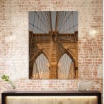 Πίνακας σε καμβά Νέα Υόρκη γέφυρα, Brooklyn Bridge close up