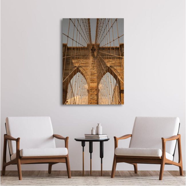 Canvas printNew York bridge, Brooklyn Bridge close up