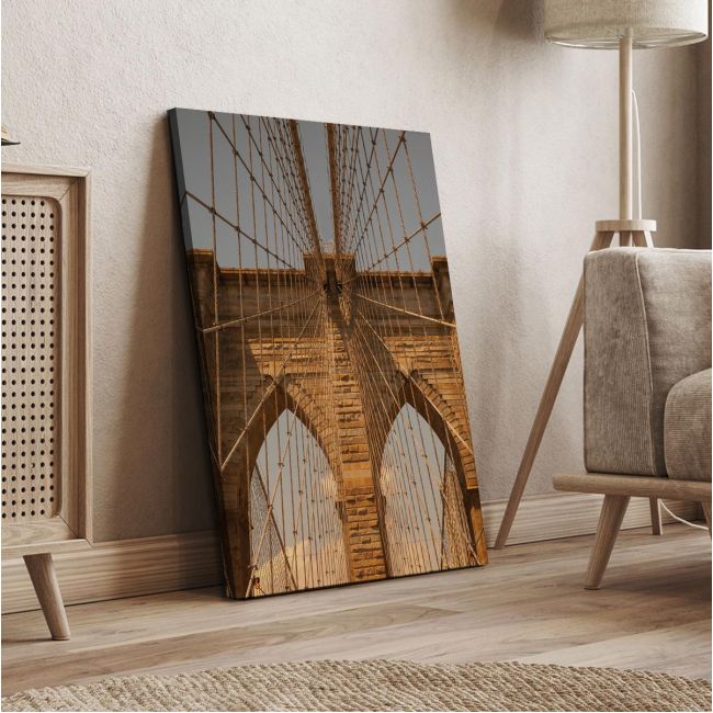 Canvas printNew York bridge, Brooklyn Bridge close up