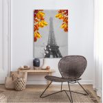Πίνακας σε καμβά Παρίσι, Eiffel tower yellow leaves