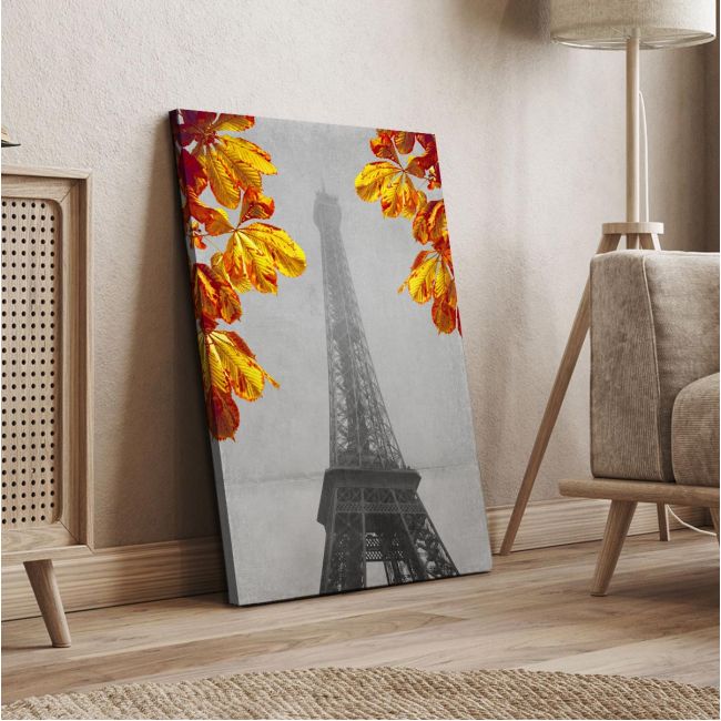 Πίνακας σε καμβά Παρίσι, Eiffel tower yellow leaves