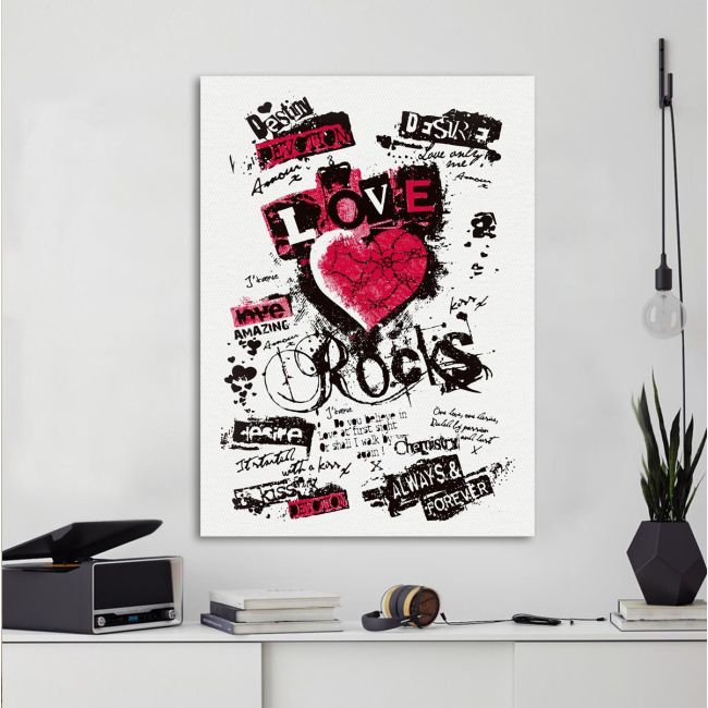 Canvas print Love rocks