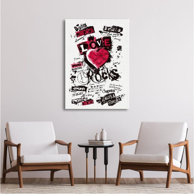 Canvas print Love rocks
