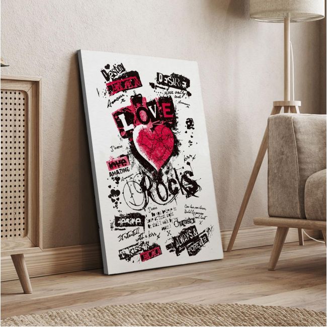Canvas print Love rocks