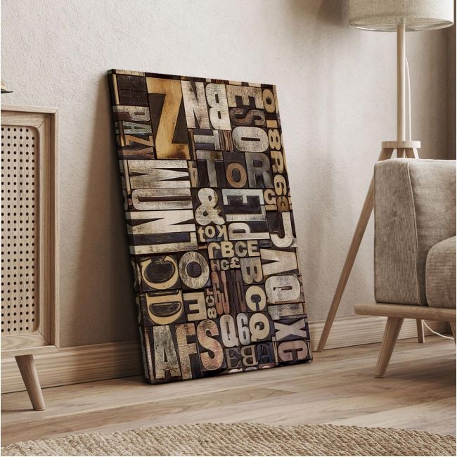 Canvas print Wood type portrait