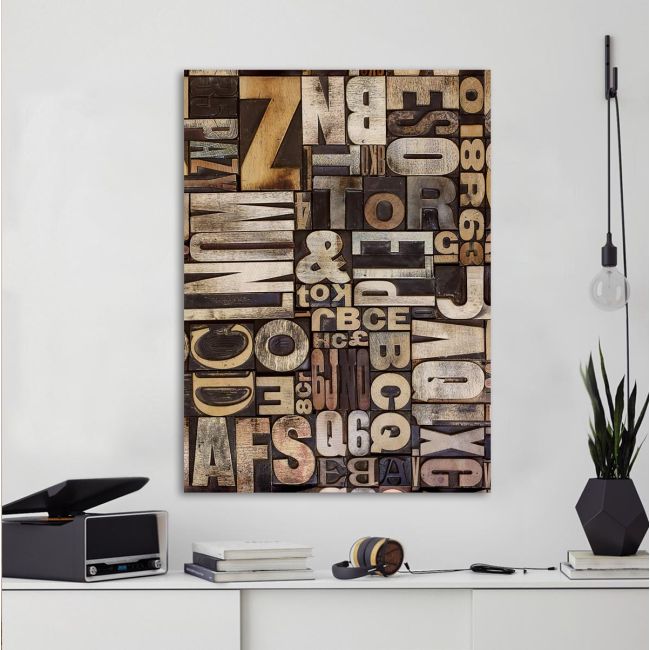 Canvas print Wood type portrait