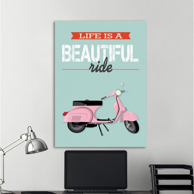 Πίνακας σε καμβά Life is a beautiful ride