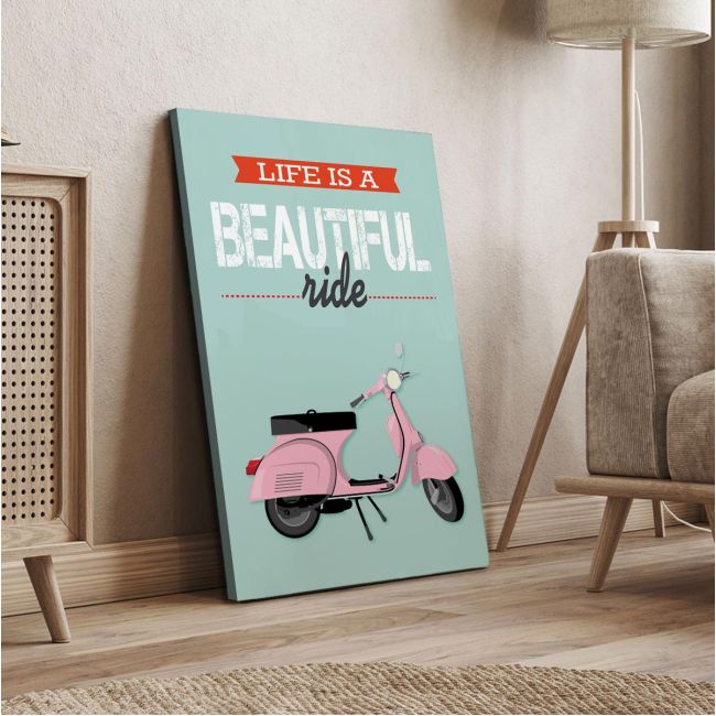 Πίνακας σε καμβά Life is a beautiful ride