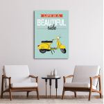 Canvas print Life is a beautiful ride (yellow)