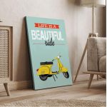 Πίνακας σε καμβά Life is a beautiful ride (yellow)