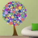 Wall stickers Flower tree, blue background