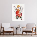 Canvas print Traveling on a scooter