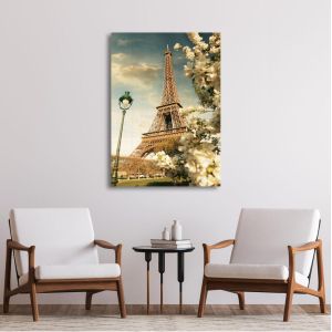 Πίνακας σε καμβά Παρίσι, Eiffel at spring 2