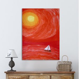 Πίνακας σε καμβά ήλιος, καράβι, Sailing to the sun