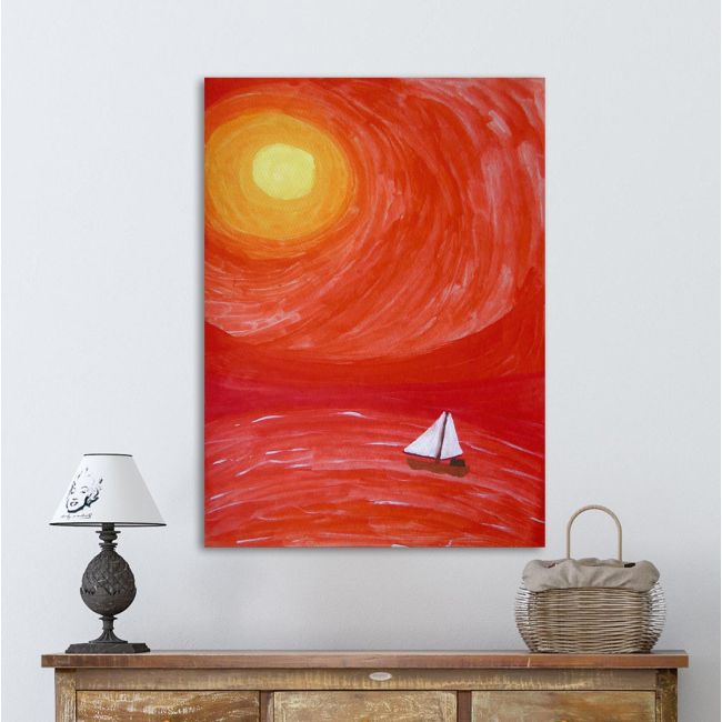 Πίνακας σε καμβά ήλιος, καράβι, Sailing to the sun