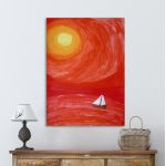 Πίνακας σε καμβά ήλιος, καράβι, Sailing to the sun
