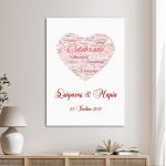 Πίνακας σε καμβά Love heart word cloud