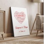 Canvas print Love heart word cloud