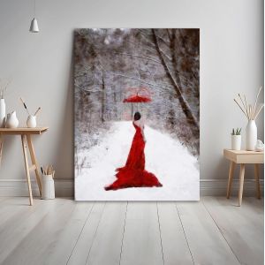 Canvas print Red lady