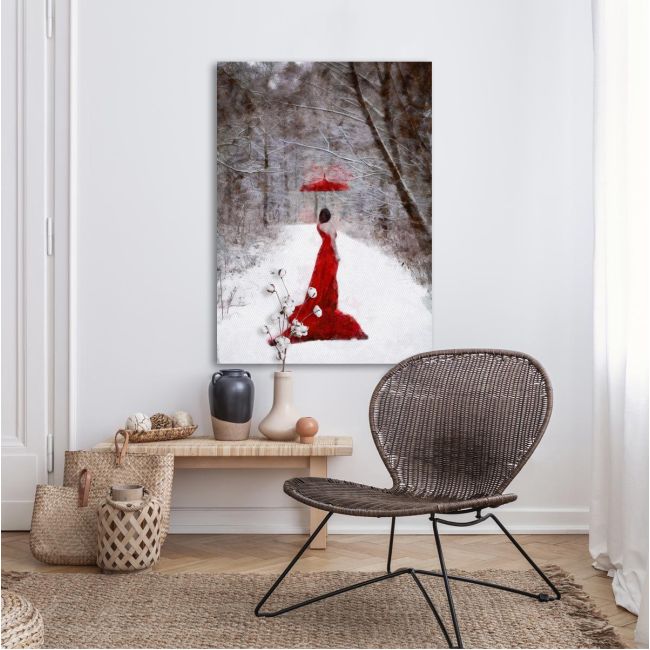 Canvas print Red lady