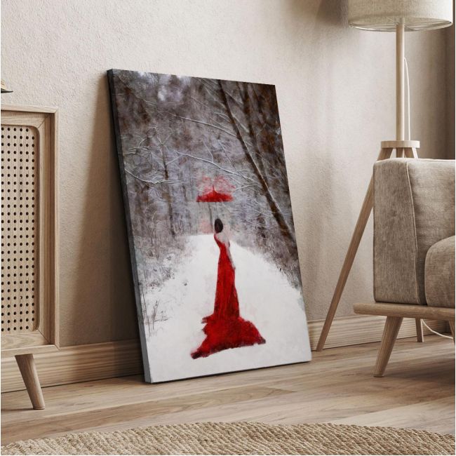 Canvas print Red lady