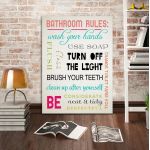 Πίνακας σε καμβά Bathroom rules