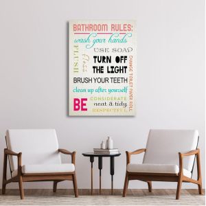 Canvas print Bathroom rules 2