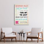 Canvas print Bathroom rules