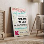 Canvas print Bathroom rules