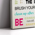 Canvas print Bathroom rules