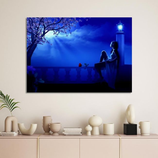 Πίνακας σε καμβά Blue night