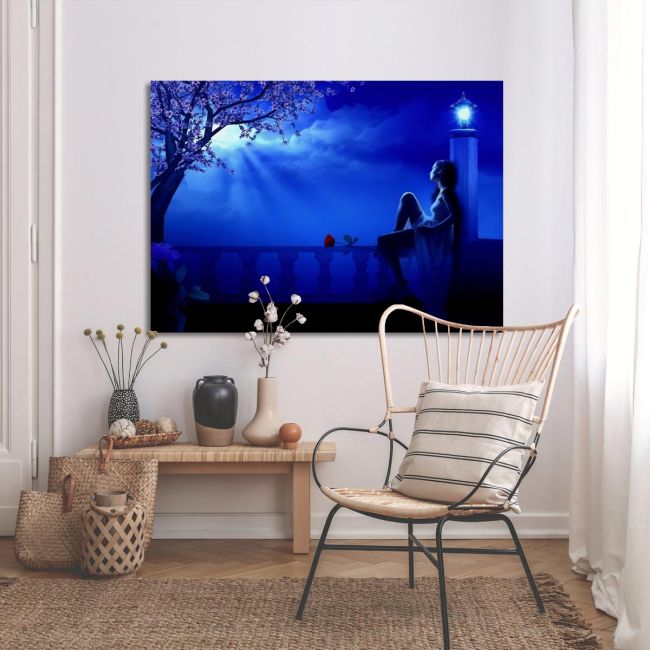 Πίνακας σε καμβά Blue night