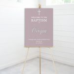 Πίνακας σε καμβά βάπτισης, BAPTISM Welcome minimal mauve