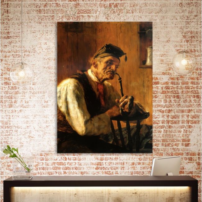 Old smoker, Iakovidis G, Canvas Print
