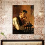 Old smoker, Iakovidis G, Canvas Print