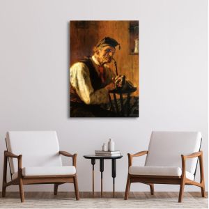 Old smoker, Iakovidis G, Canvas Print 2