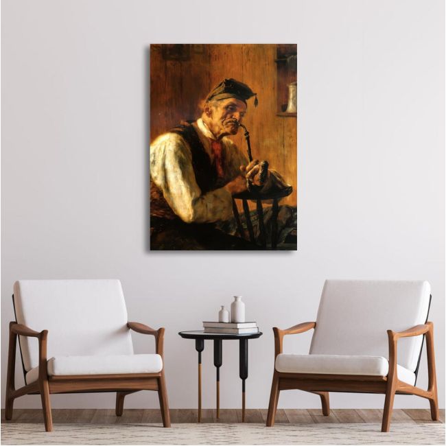 Old smoker, Iakovidis G, Canvas Print