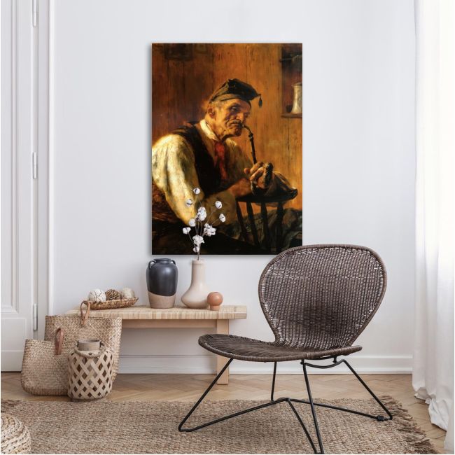 Old smoker, Iakovidis G, Canvas Print