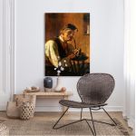 Old smoker, Iakovidis G, Canvas Print