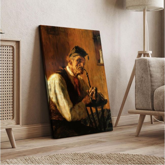 Old smoker, Iakovidis G, Canvas Print